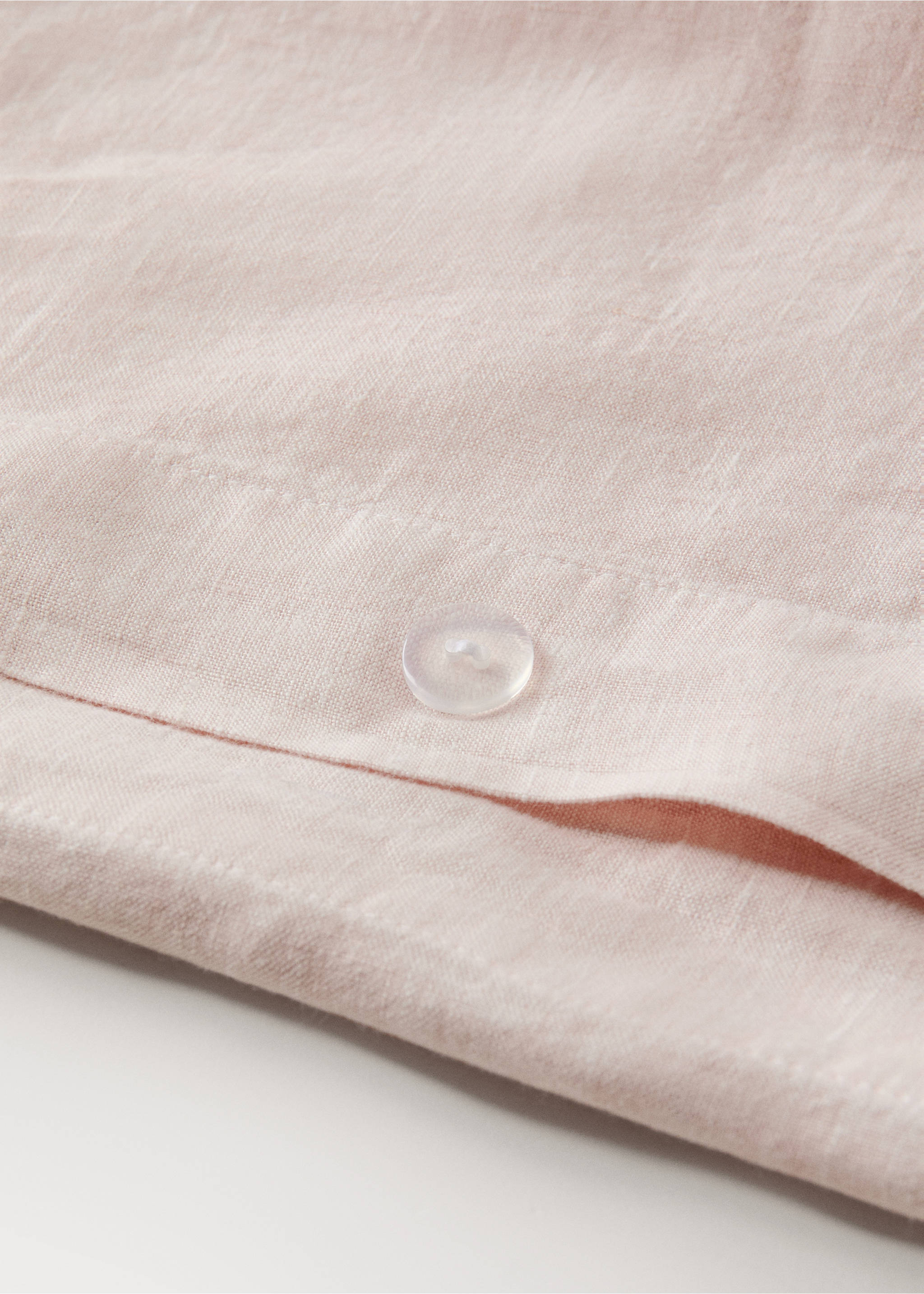Melange 100% linen duvet cover for a 90 cm bed - Details of the article 1, Pale Pink. Ref: 27003745-00.