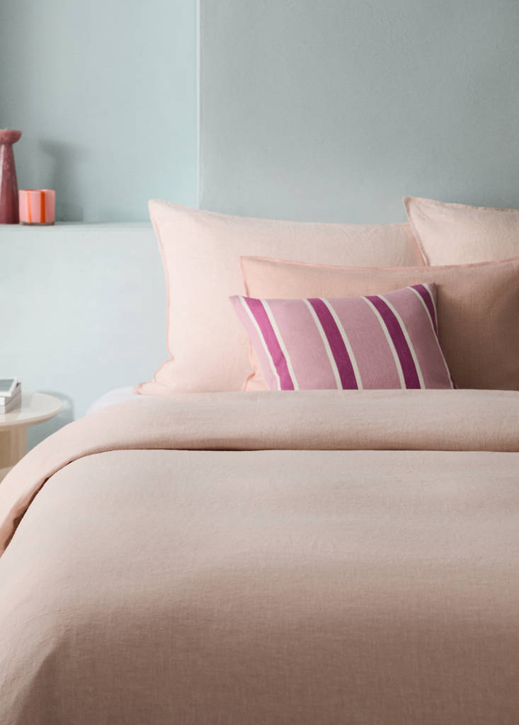 Melange 100% linen duvet cover for 150/160 cm bed — Pale Pink