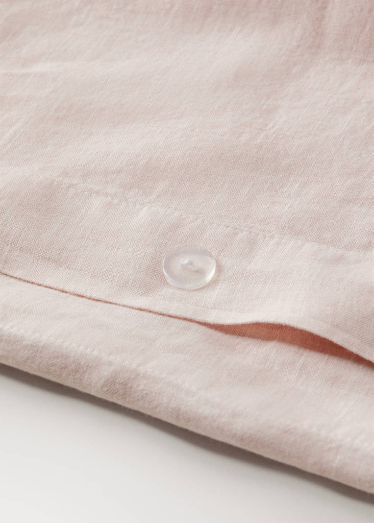 Melange 100% linen duvet cover for 150/160 cm bed — Pale Pink