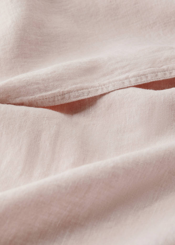 Melange 100% linen duvet cover for 150/160 cm bed — Pale Pink