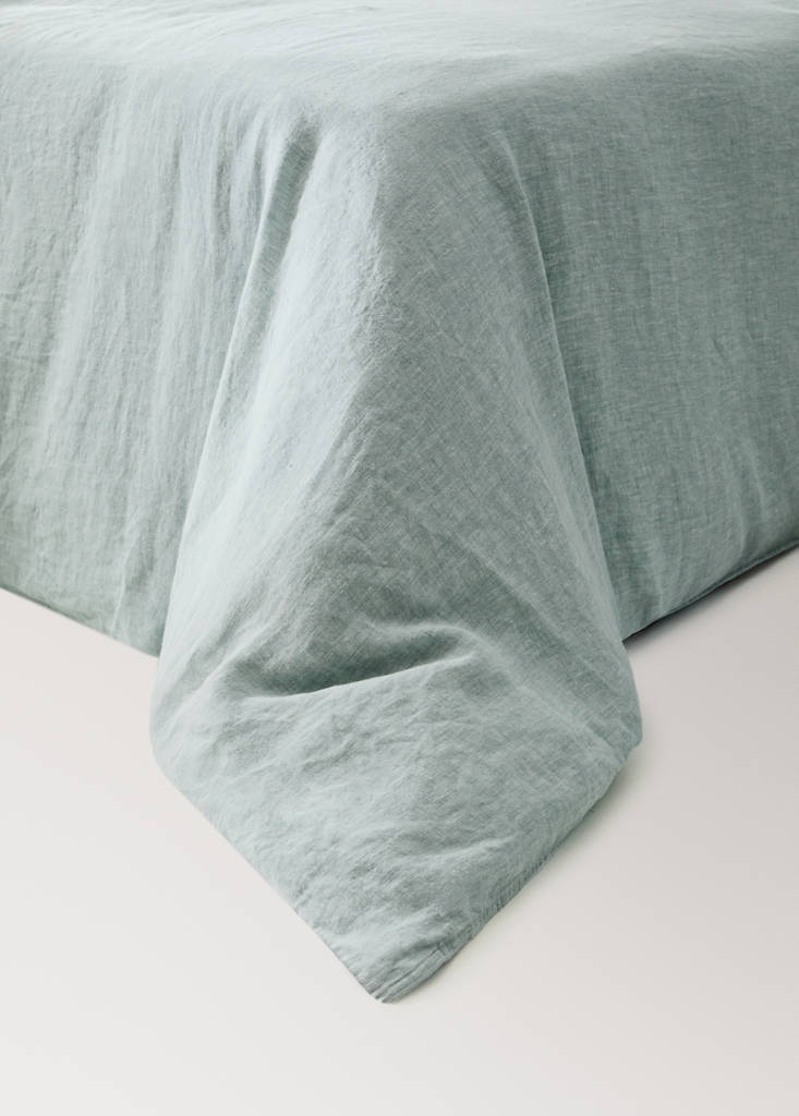 Melange 100% linen duvet cover for 180/200 cm bed — Pastel Green