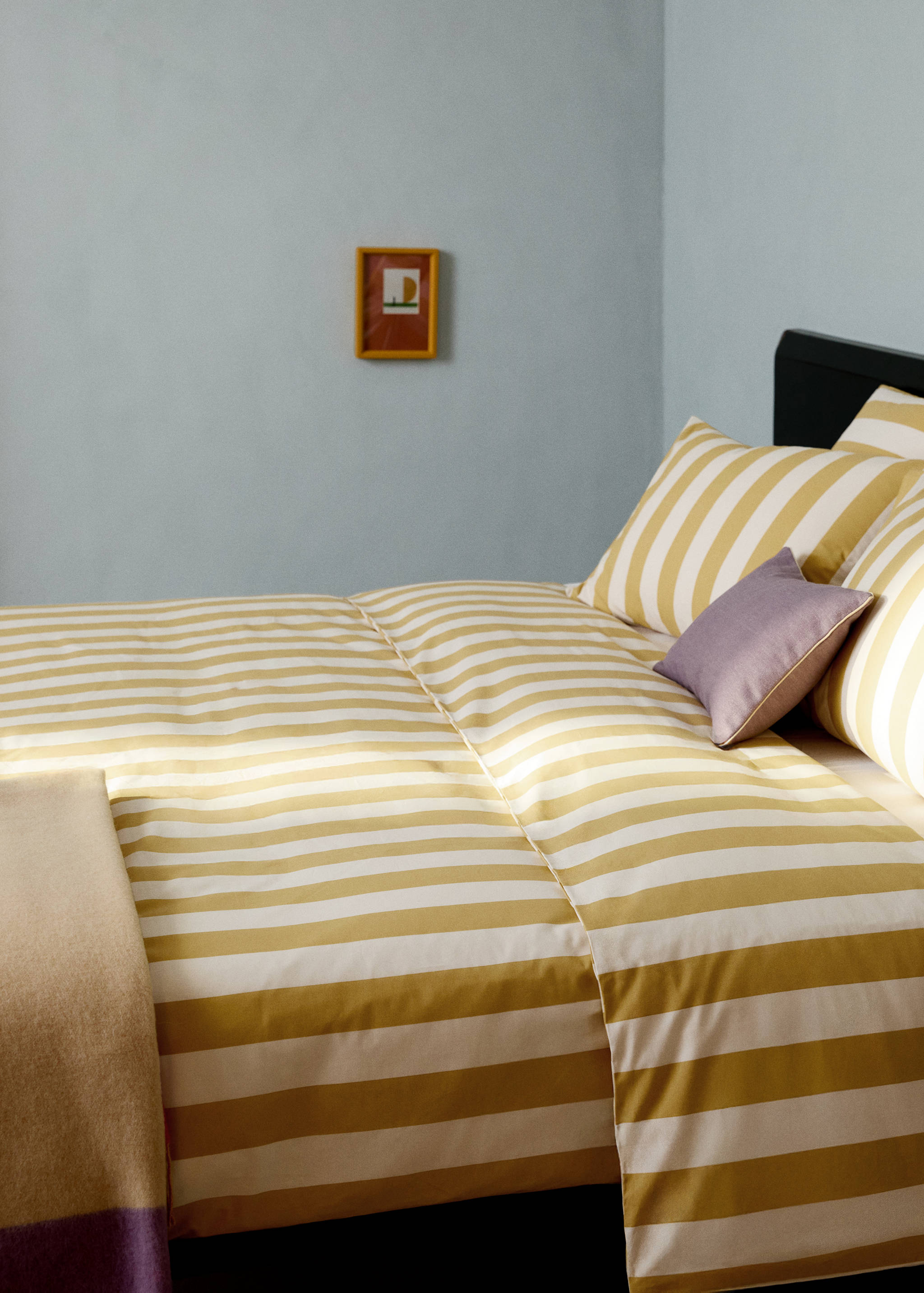Percale cotton duvet cover 200 thread count wide stripe print Bed 180/200 cm - Details of the article 7