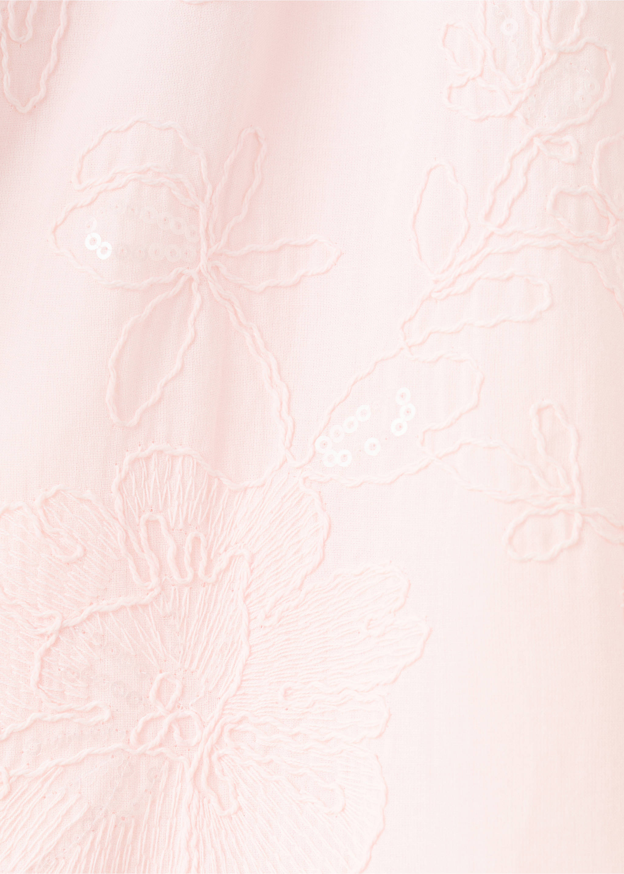 Хлопковое платье с воланами - Деталь изделия 0, Розовый. Ref: 27004047-00.