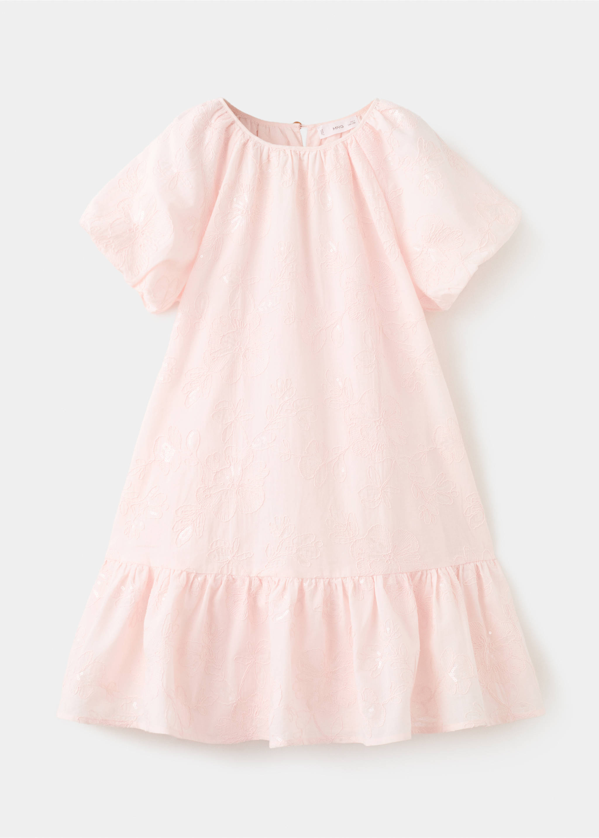 Frill cotton dress - Article without model, Pink. Ref: 27004047-00.