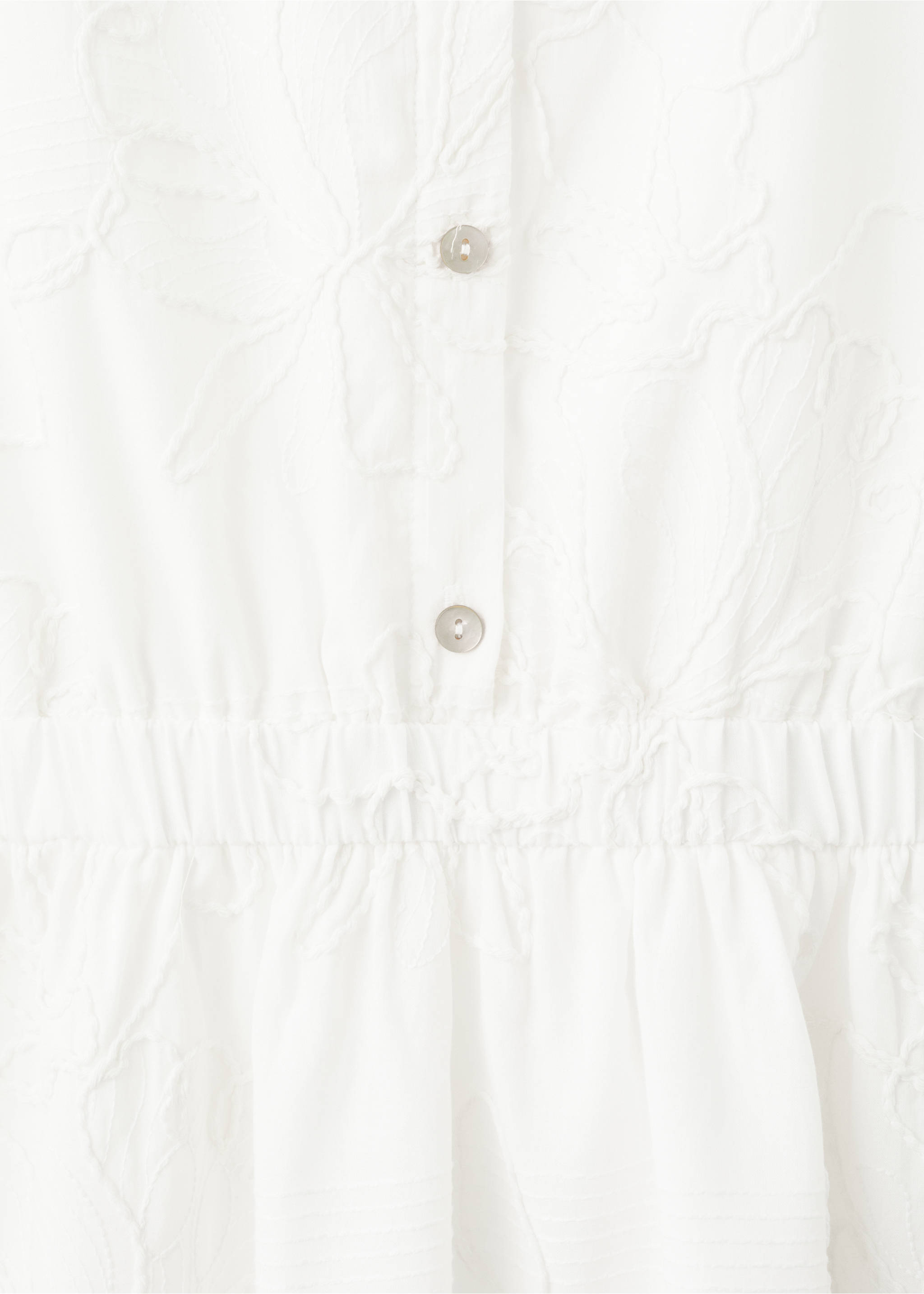 Миди-платье с вышивкой - Деталь изделия 0, Белый. Ref: 27004048-00.