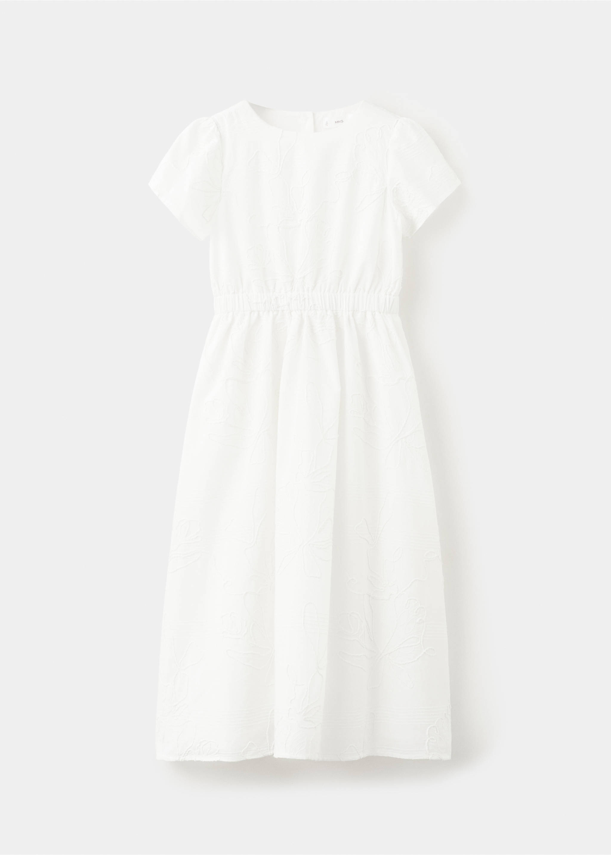 Embroidered midi dress - Article without model, White. Ref: 27004048-00.