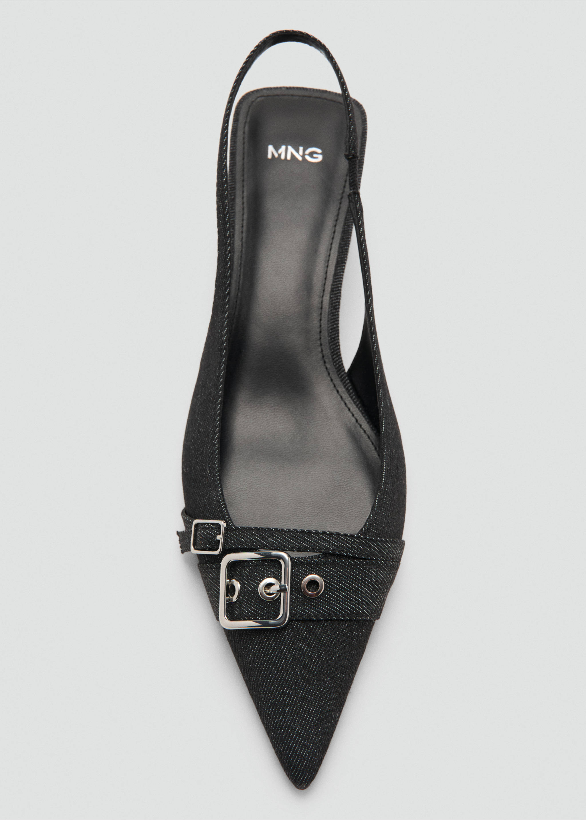 Pantofi decupați din denim cu cataramă - Detaliu al articolului 3, Bleumarin. Ref: 27004051-00.