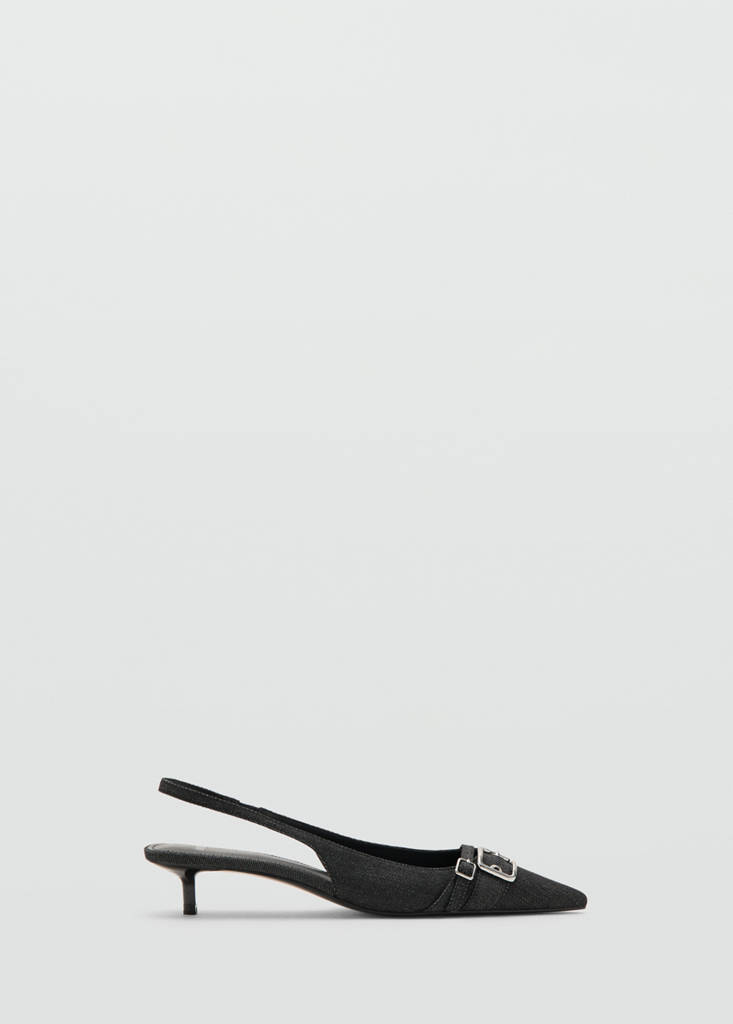 Slingback denim shoes