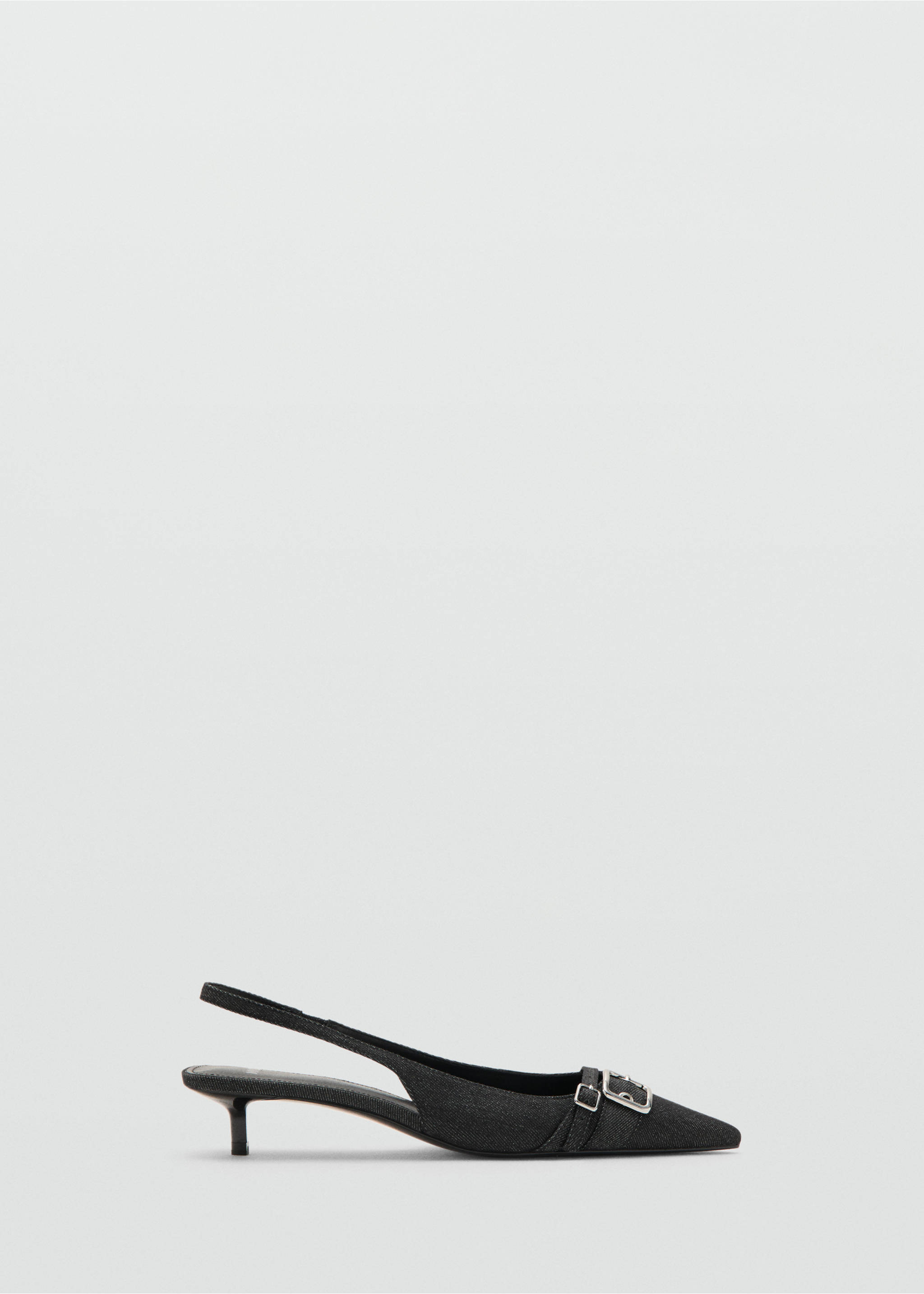 Slingback denim shoes with buckle - Article without model, Navy. Ref: 27004051-00.