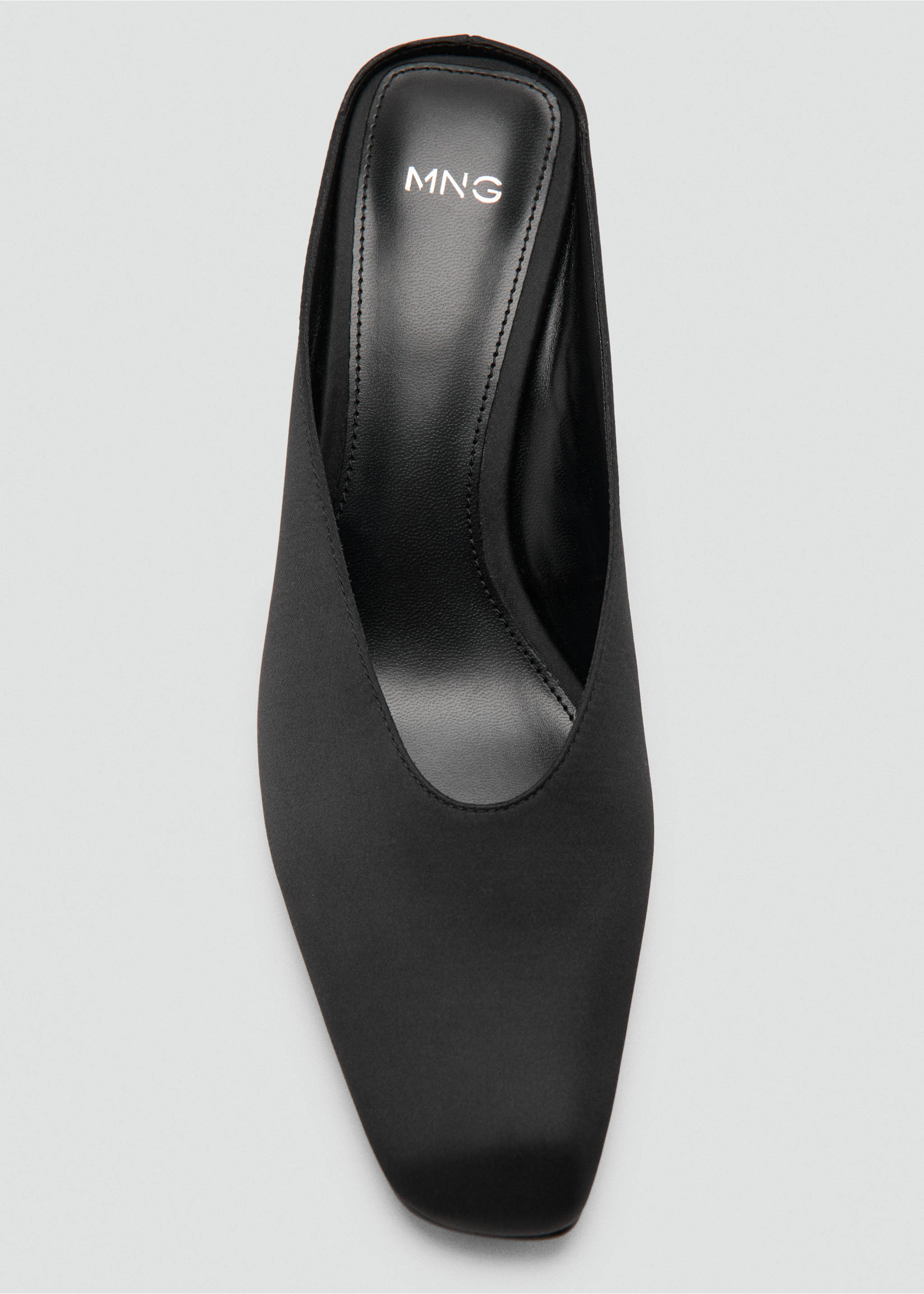 Square toe wedge heel shoe - Details of the article 2, Black. Ref: 27004056-00.