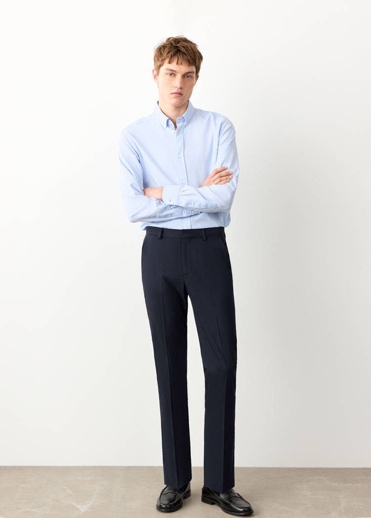 Straight suit trousers — Navy