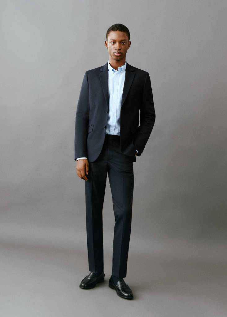 Straight suit trousers — Navy