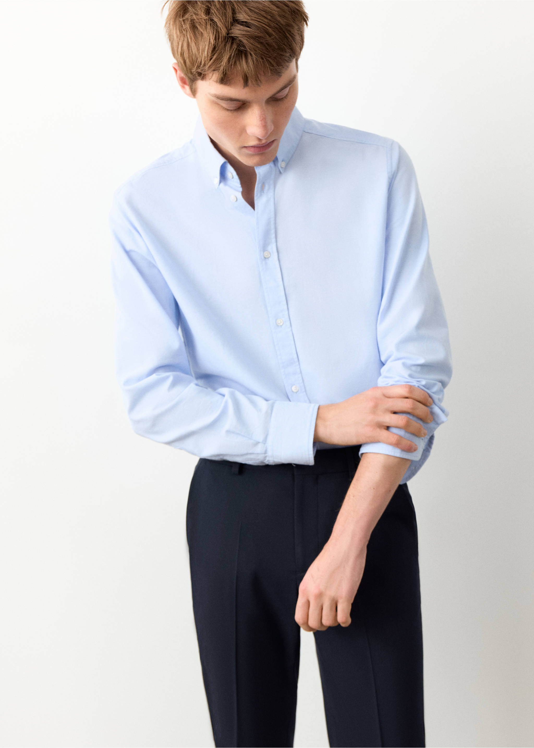 Pantalón recto traje - Detalle del artículo 6, Azul marino. Ref: 27004058-00.