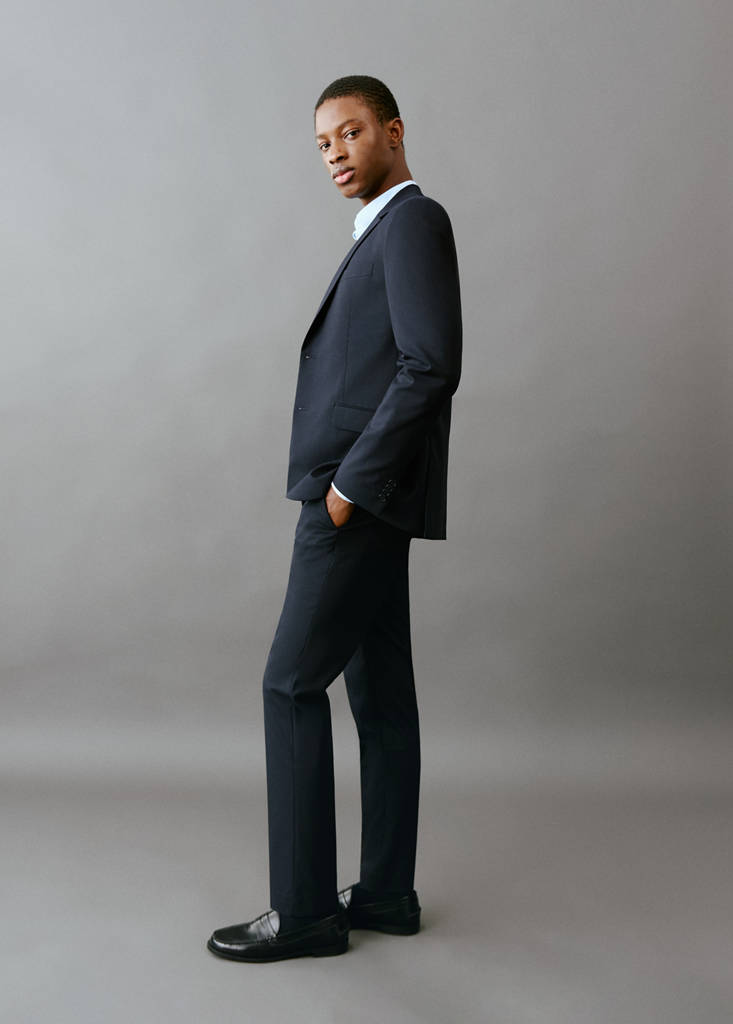 Straight suit trousers — Navy