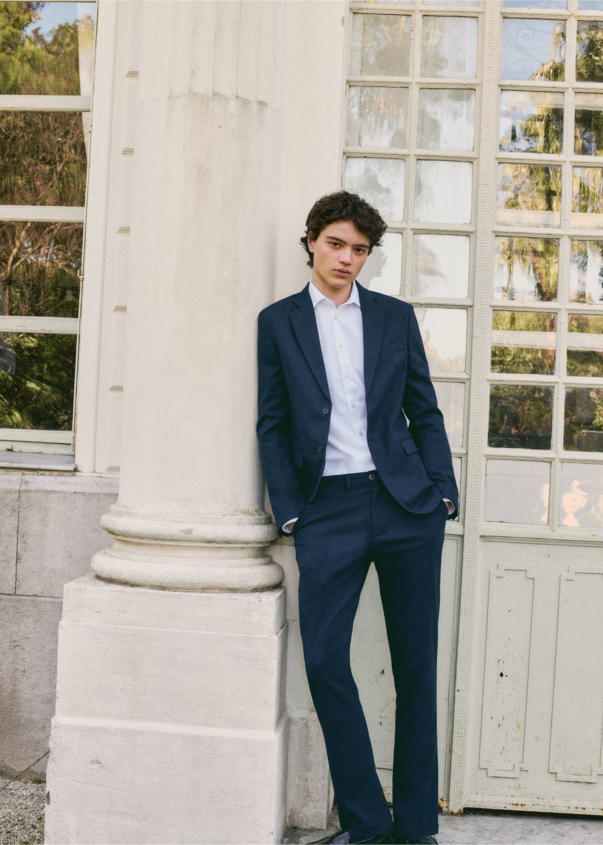 Pantalon droit costume - Détail de l'article 5, Bleu marine. Ref: 27004058-00.