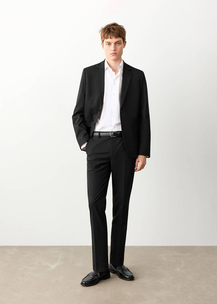 Straight suit trousers — Black