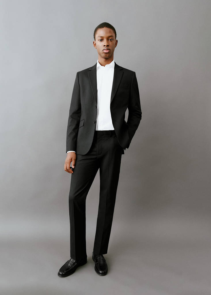 Straight suit trousers — Black