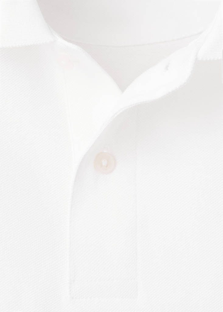 Short-sleeved cotton polo shirt — White