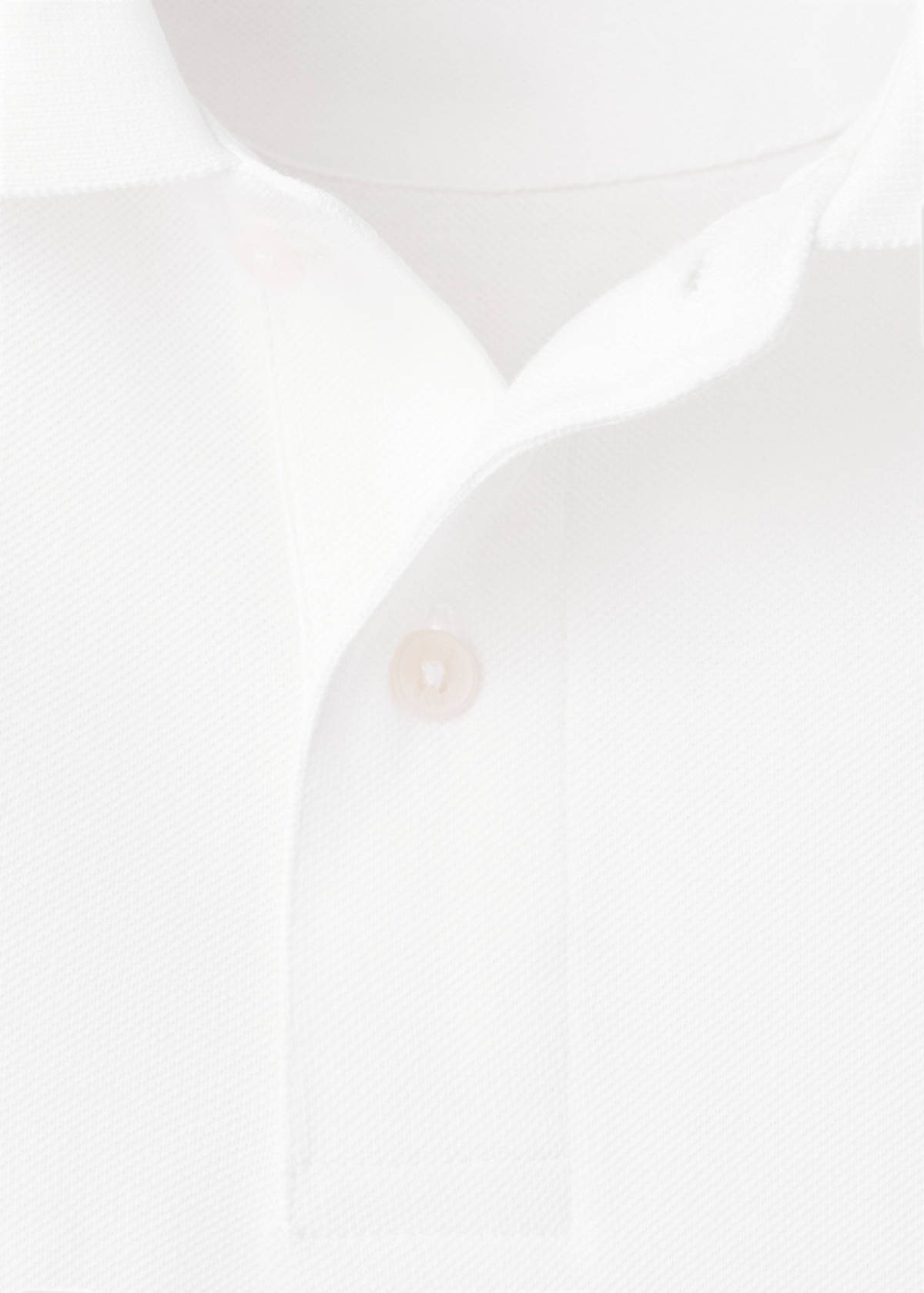Short-sleeved cotton polo shirt — White