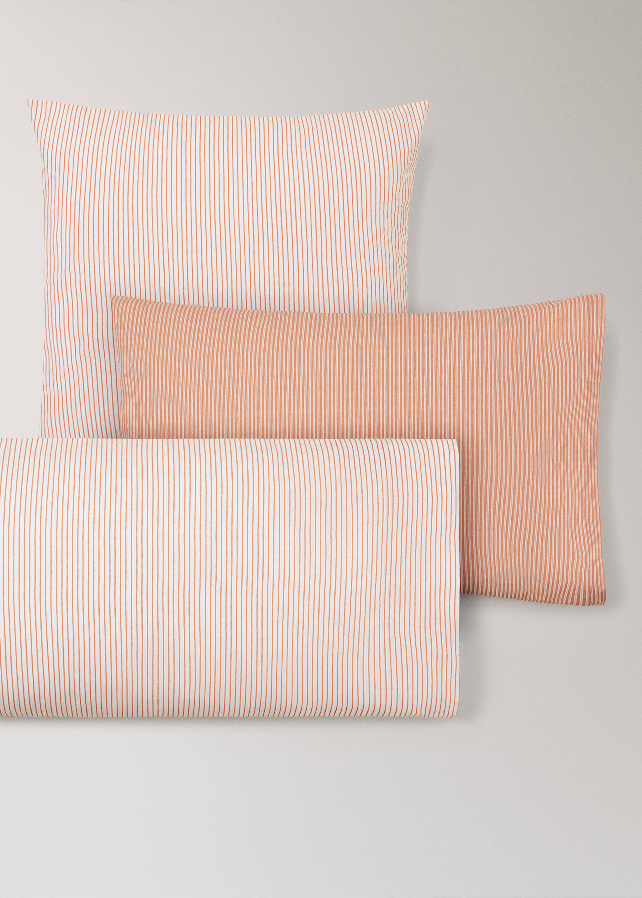 Children's pillowcase in cotton percale with stripes 45x110cm - Details of the article 3, Russet. Ref: 27004063-00.