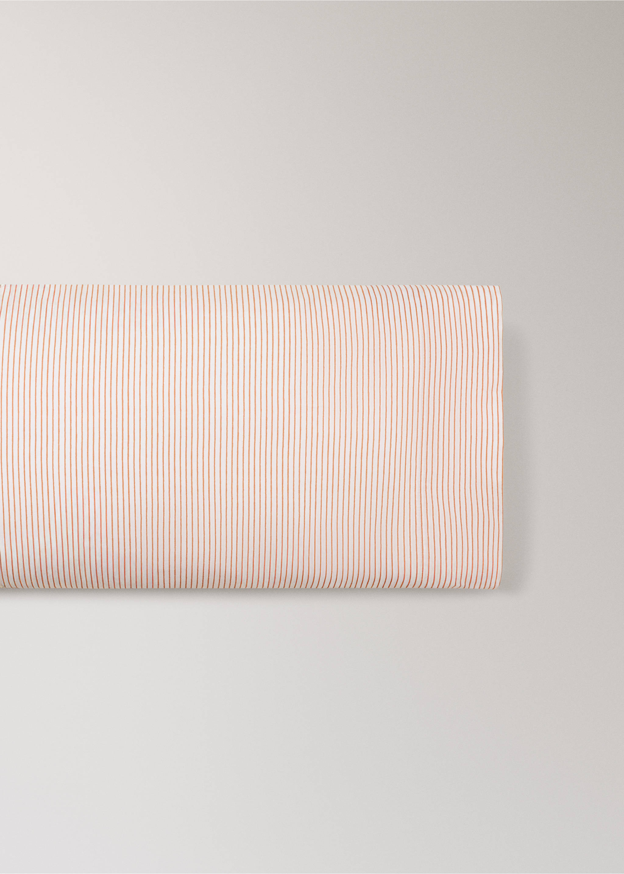 Taie d’oreiller enfant percale de coton à rayures 45x110 cm - Article sans modèle, Rouge-orangé. Ref: 27004063-00.