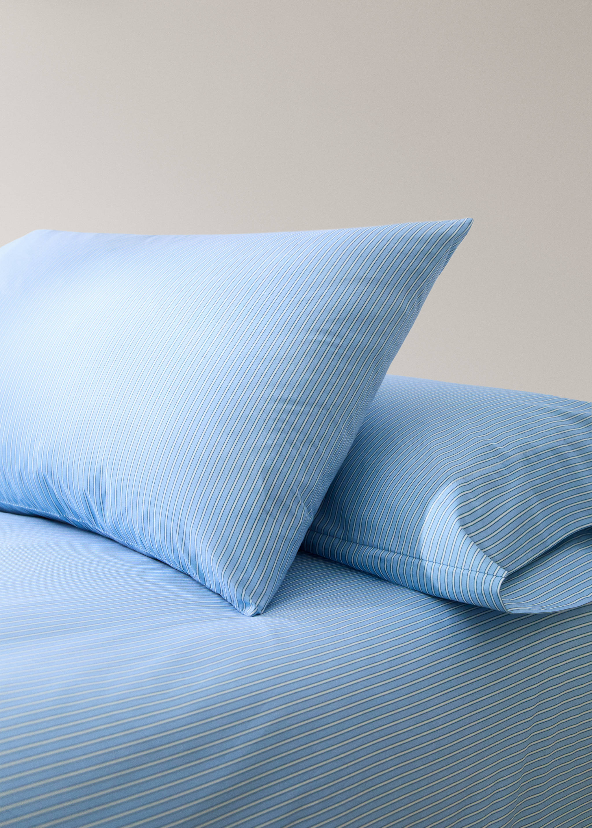 Children's pillowcase in shirt stripe percale 45x110 cm - General plane