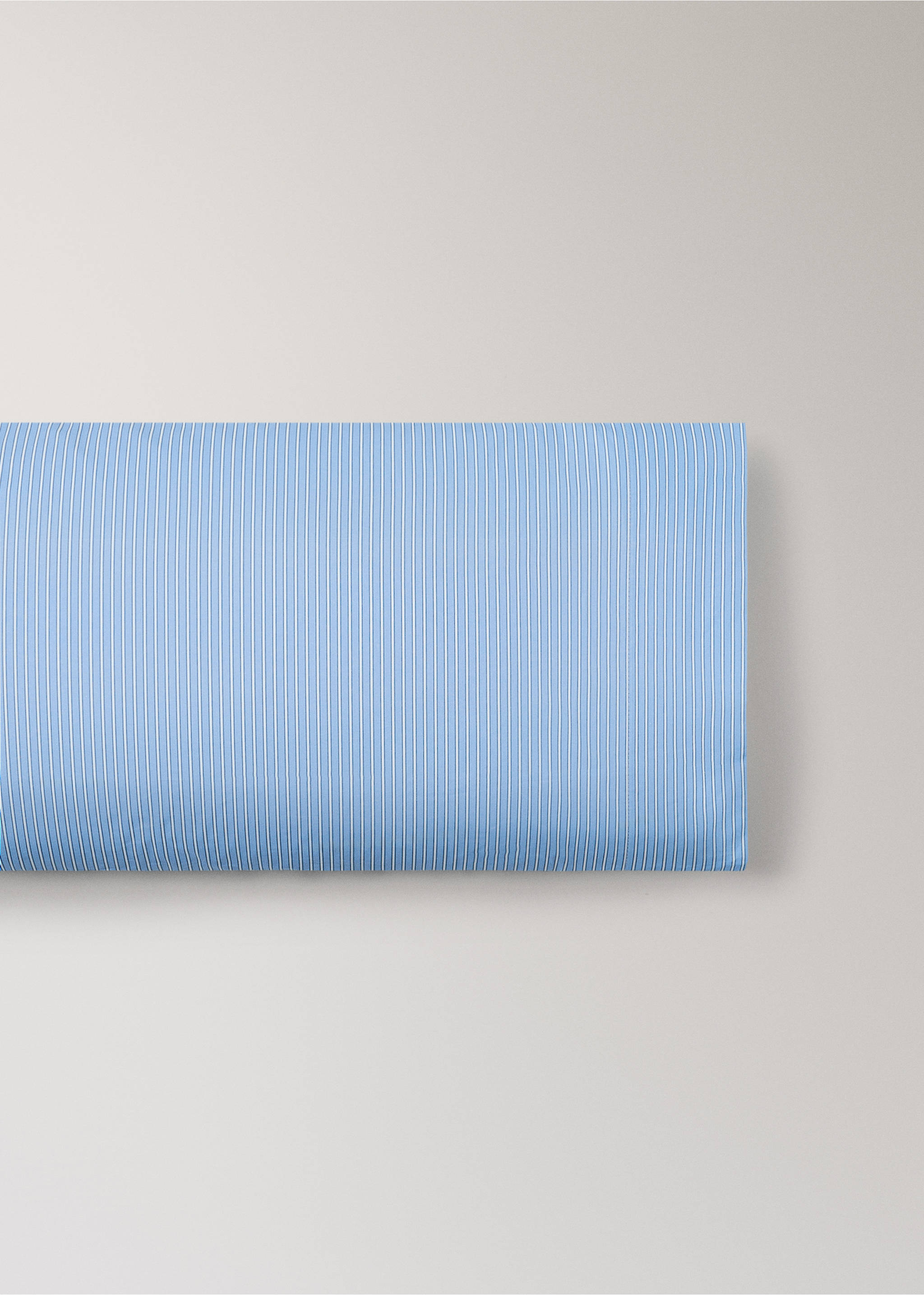 Children's pillowcase in shirt stripe percale 45x110 cm - Article without model, Blue. Ref: 27004066-00.
