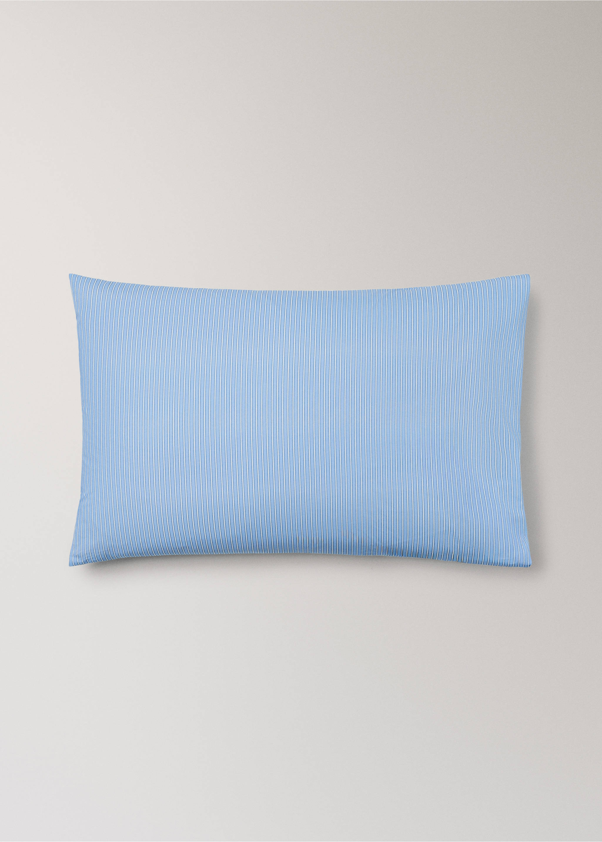 Children's pillowcase in shirting stripe percale 50x75 cm - Article without model, Blue. Ref: 27004067-00.