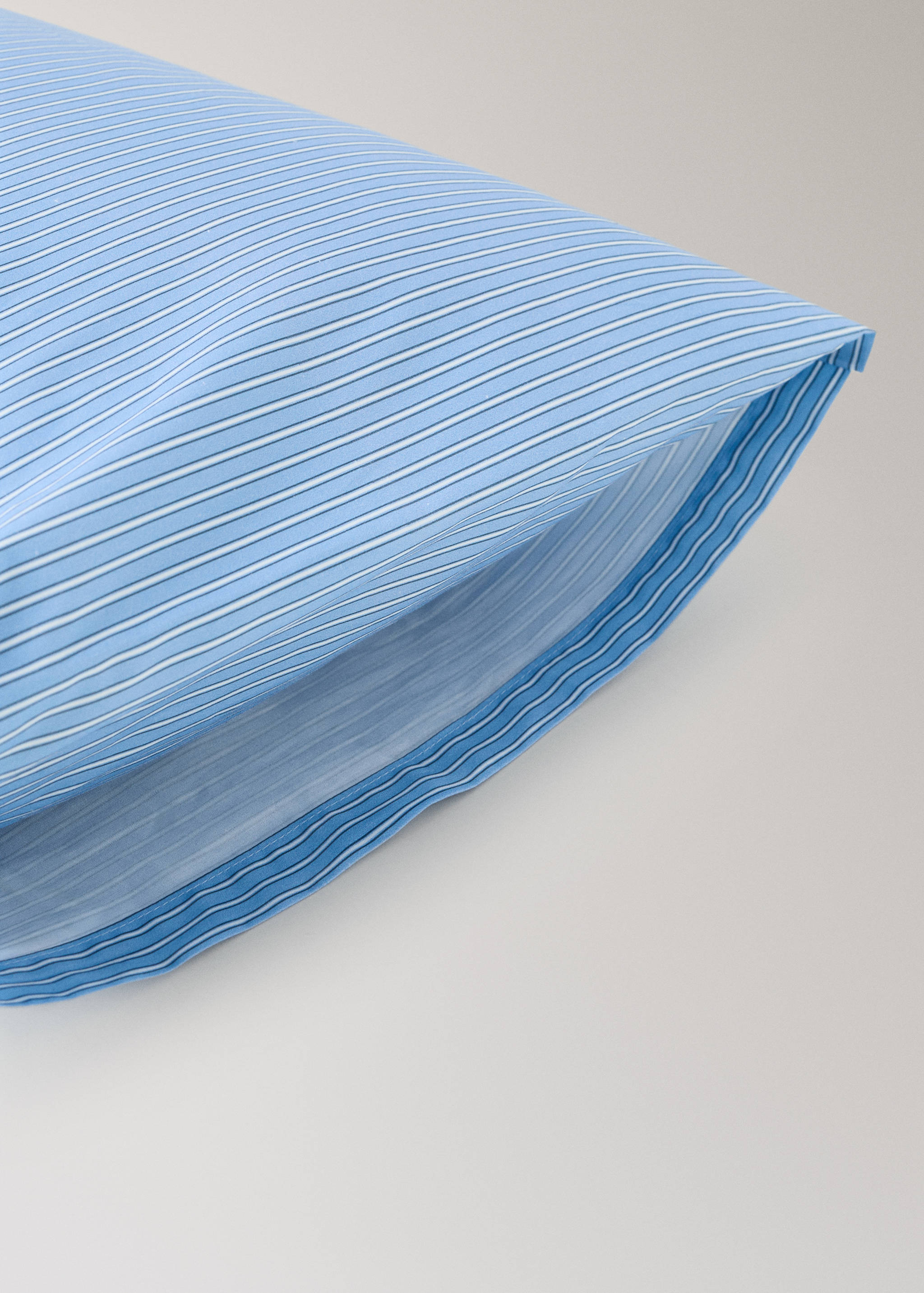 Children's pillowcase in shirting stripe percale 50x75 cm - Details of the article 1
