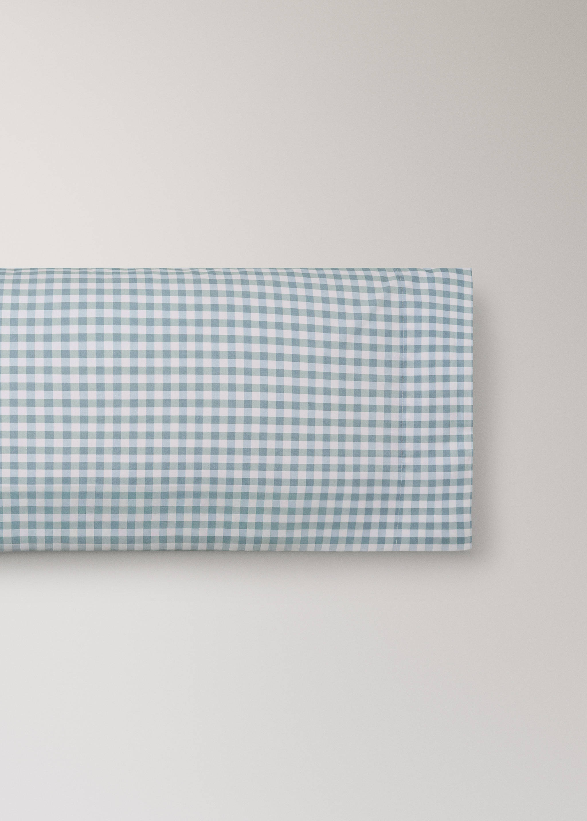 Gingham check cotton pillow cover 45x110 cm - Article without model