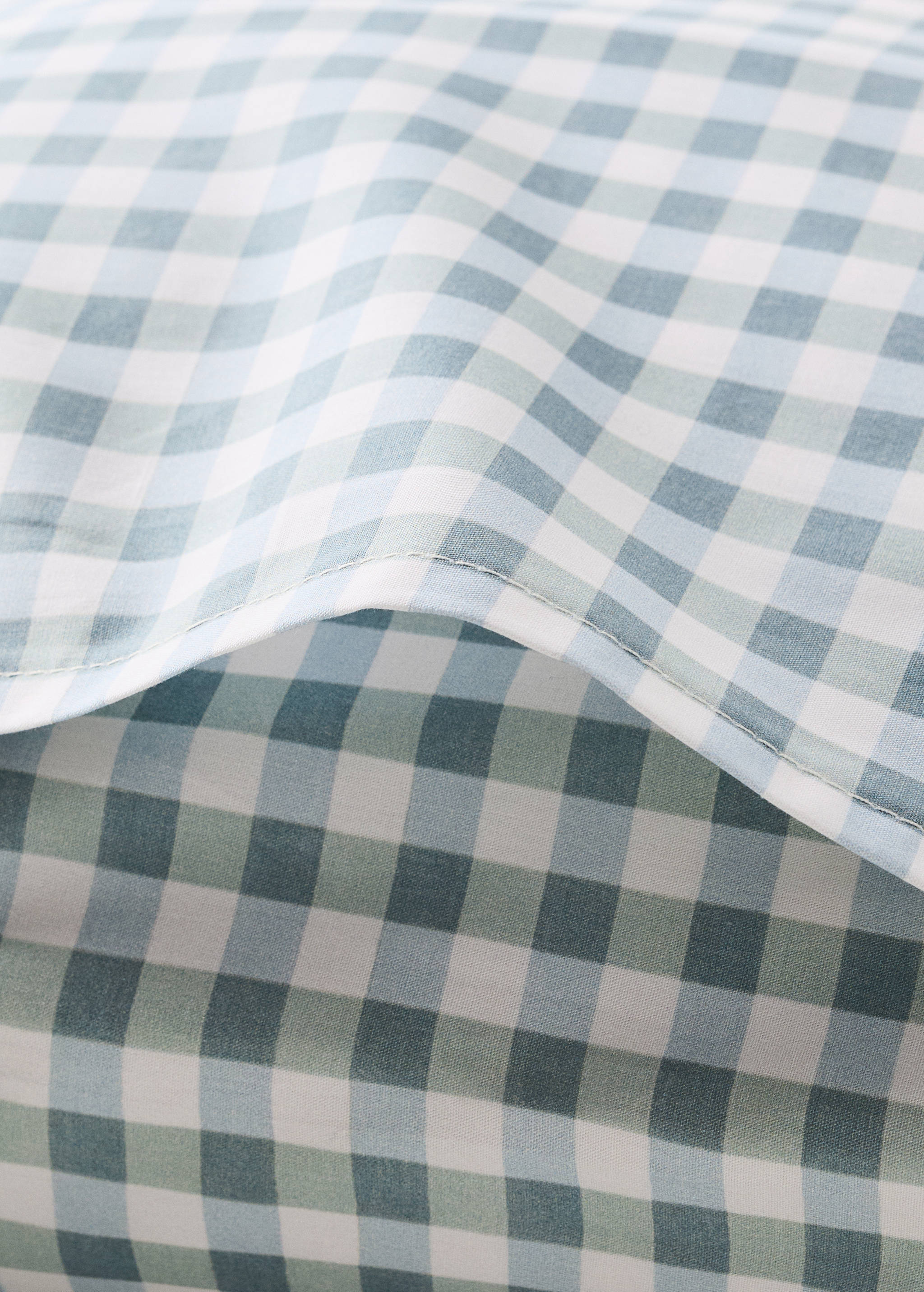 Gingham check cotton pillow cover 60x60 cm - Details of the article 2