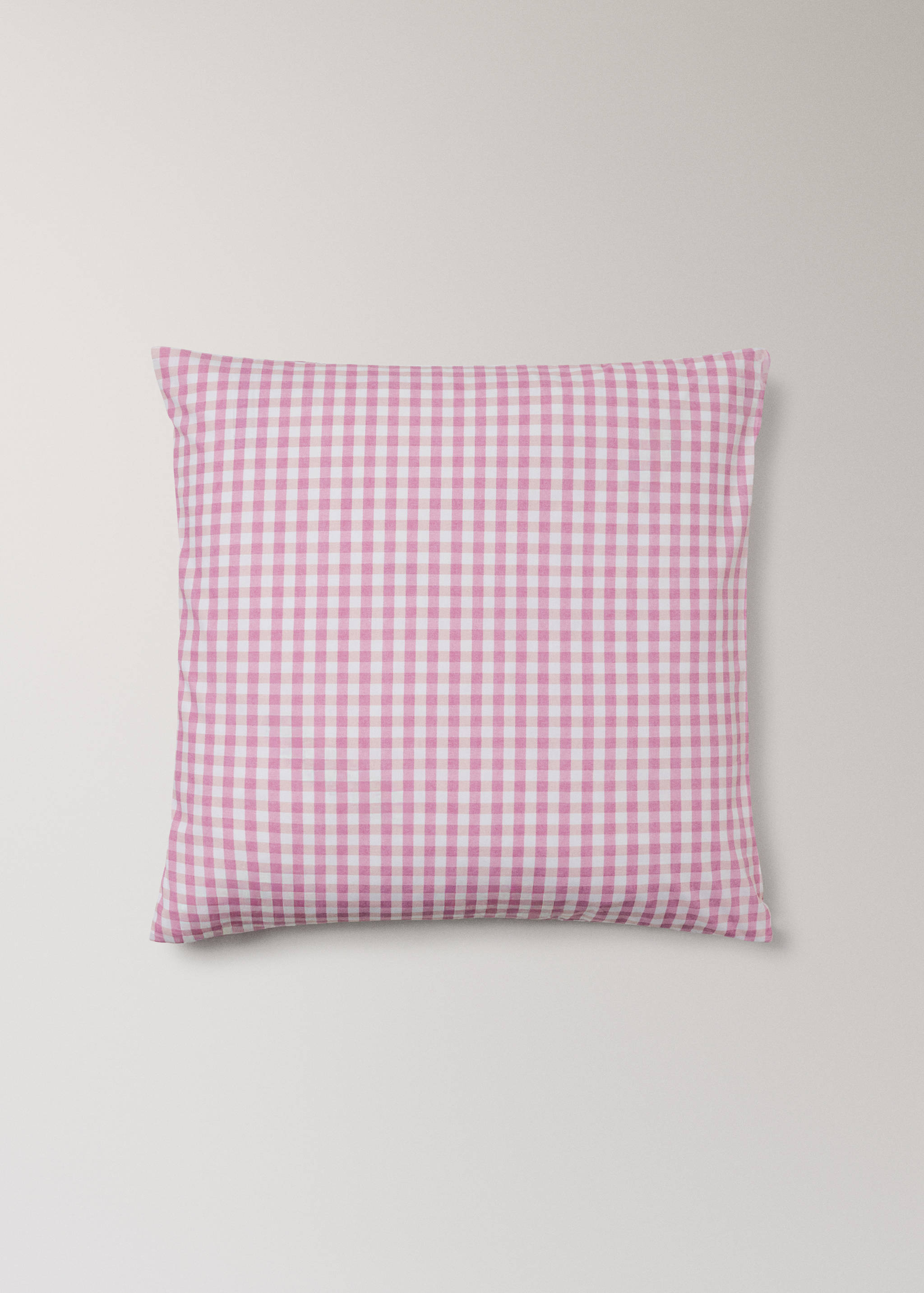 Gingham check cotton pillow cover 60x60 cm - Article without model