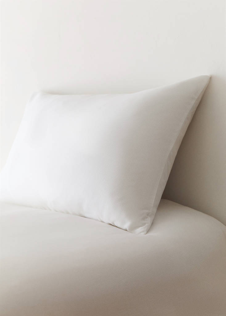 Piqué percale cotton pillow cover 50x75cm — White