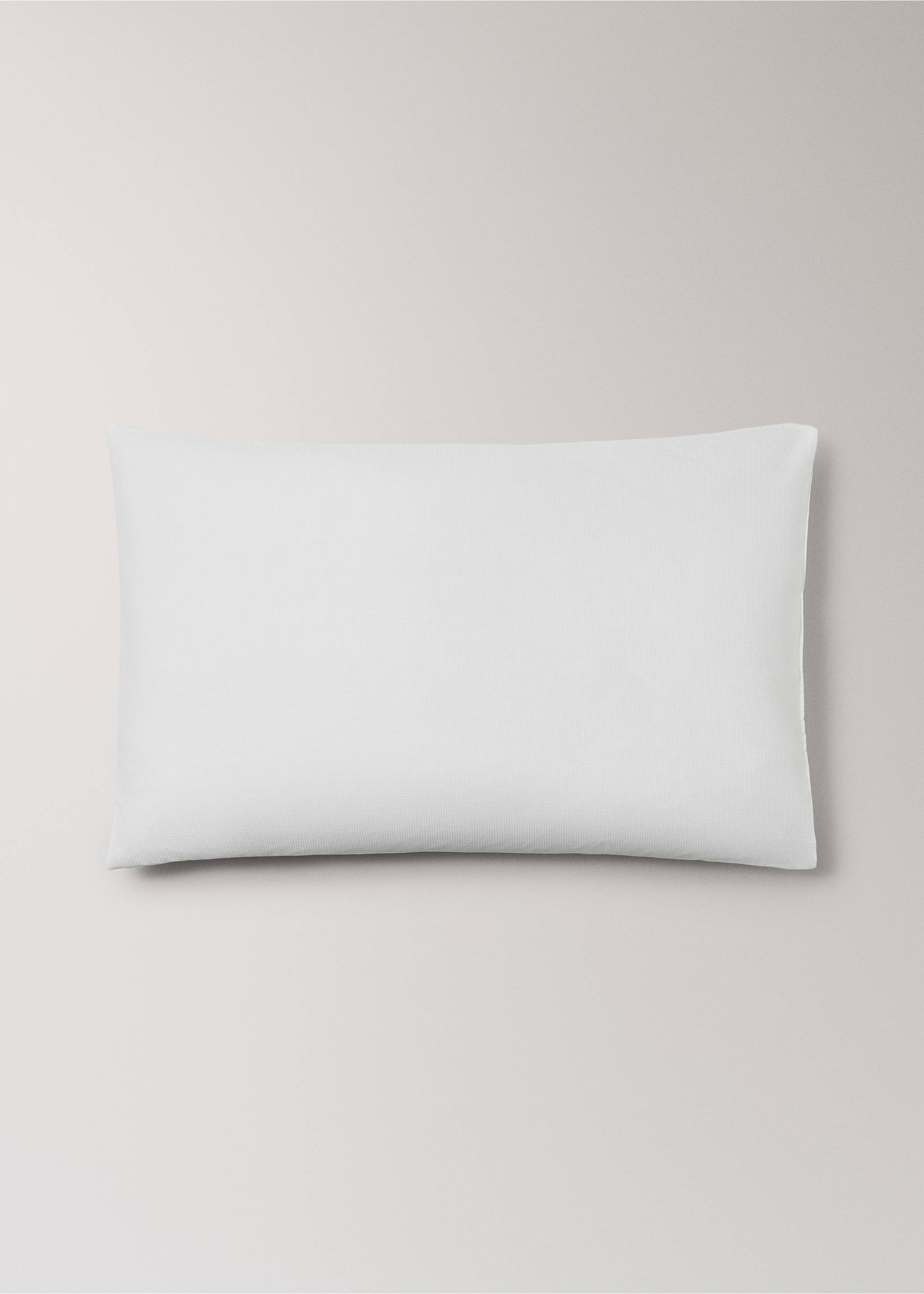 Piqué percale cotton pillow cover 50x75cm - Article without model, White. Ref: 27004075-00.