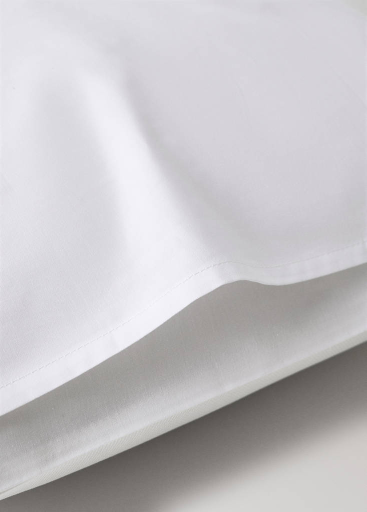 Piqué percale cotton pillow cover 50x75cm — White