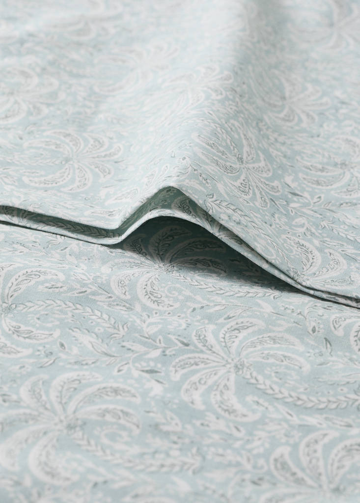 Percale cotton palm tree pillow cover 45x110 cm — Pastel Green