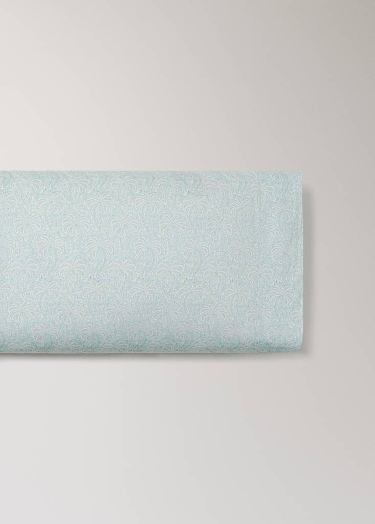 Percale cotton palm tree pillow cover 45x110 cm — Pastel Green