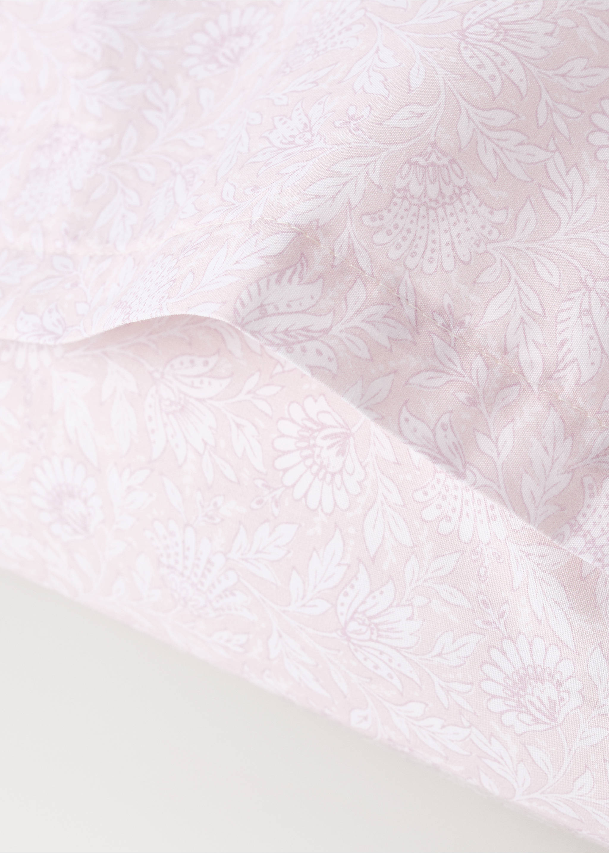 Children's pillowcase in floral cotton percale 50x75 - Details of the article 2, Pastel Pink. Ref: 27004080-00.