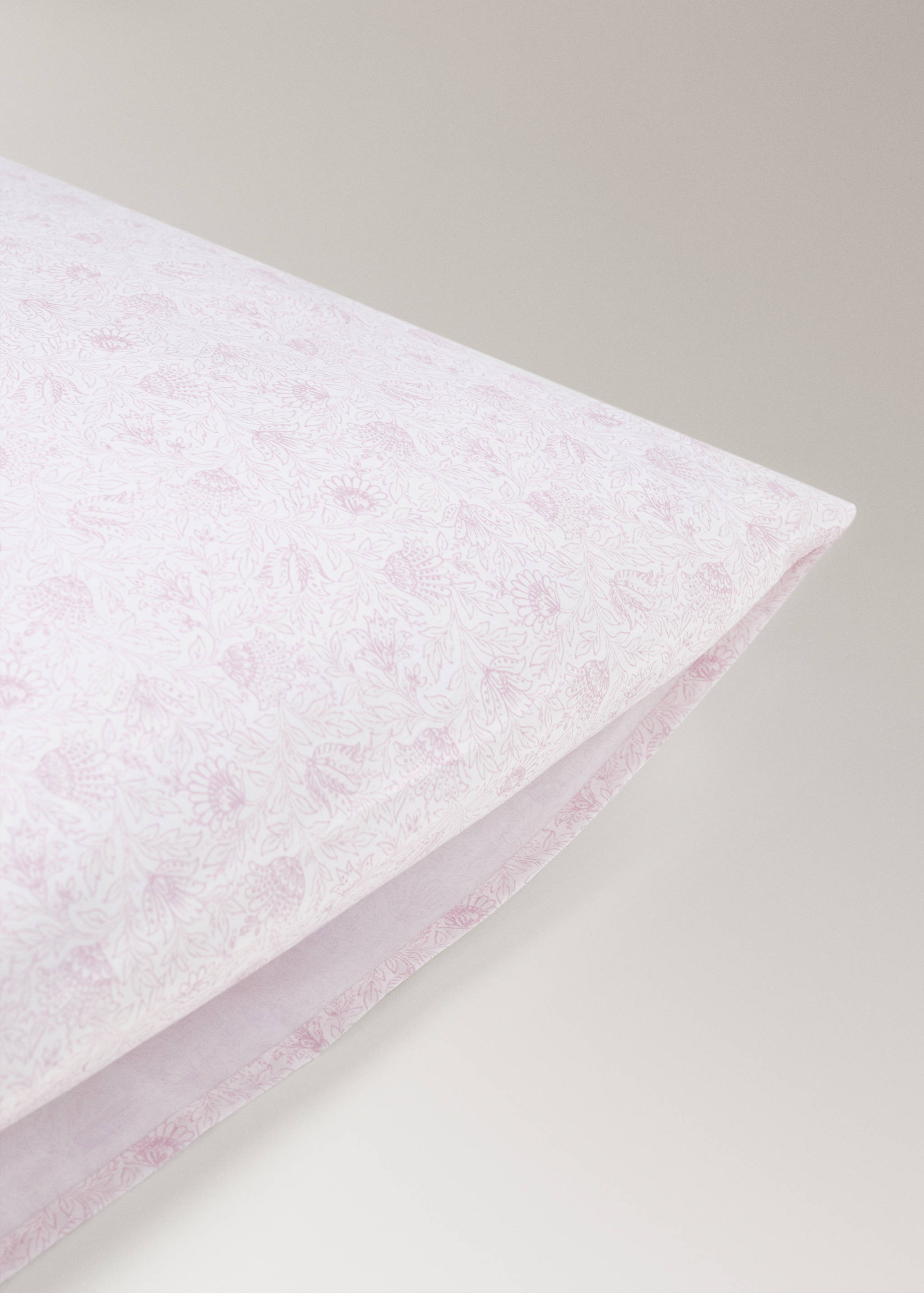 Taie d'oreiller enfant percale de coton fleurs 60x60 - Détail de l'article 1