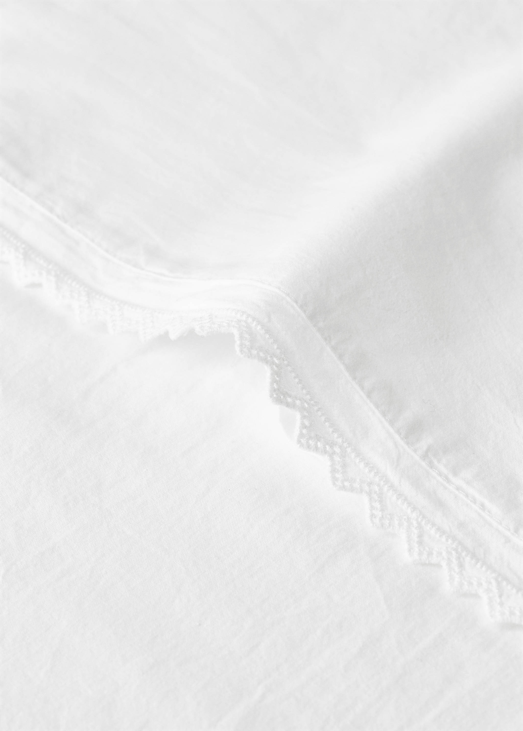 Cot bed pillowcase percal garment-washed - Details of the article 1