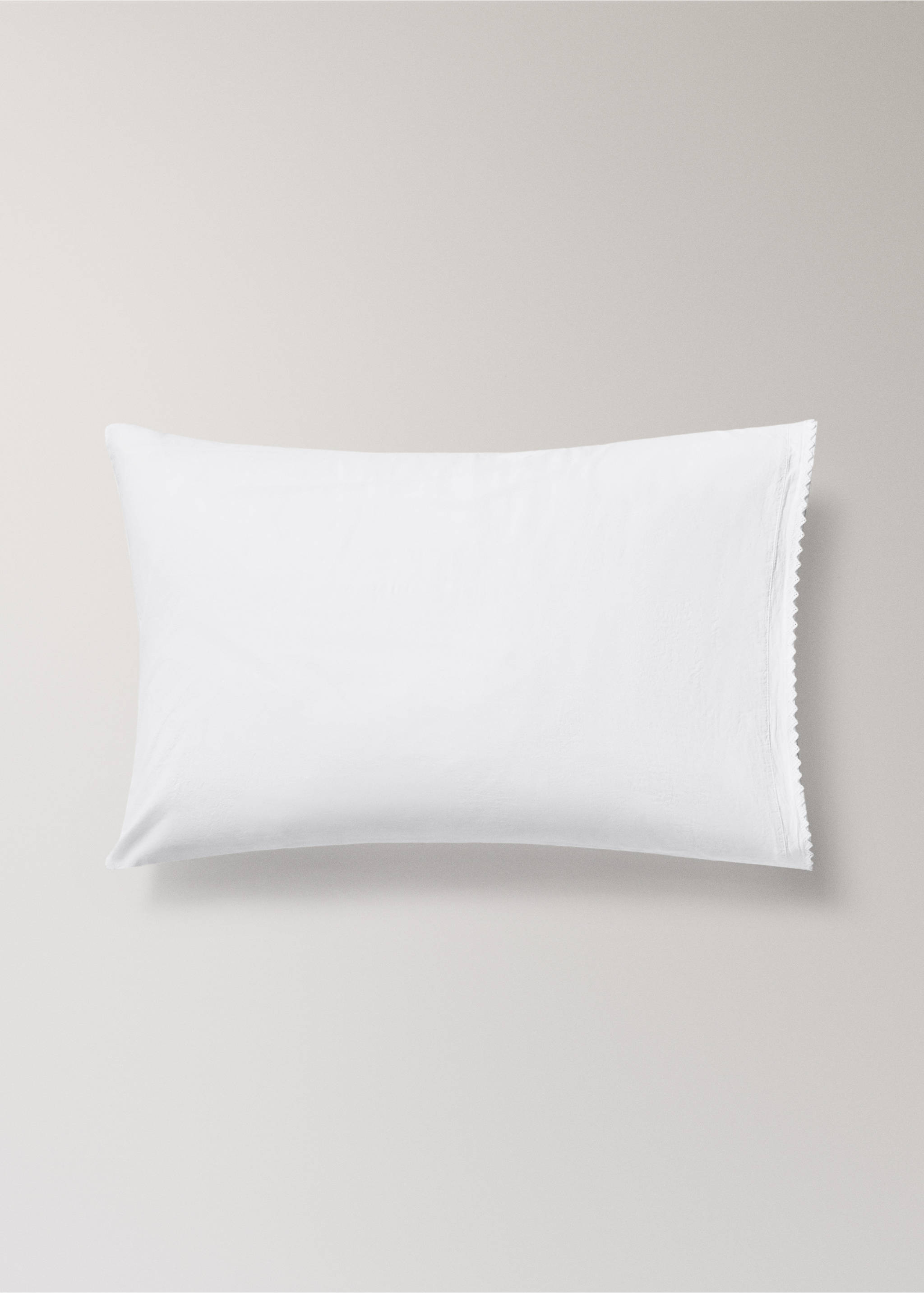 Children's pillowcase percal garment-washed 50X75 cm - Article without model, White. Ref: 27004083-00.