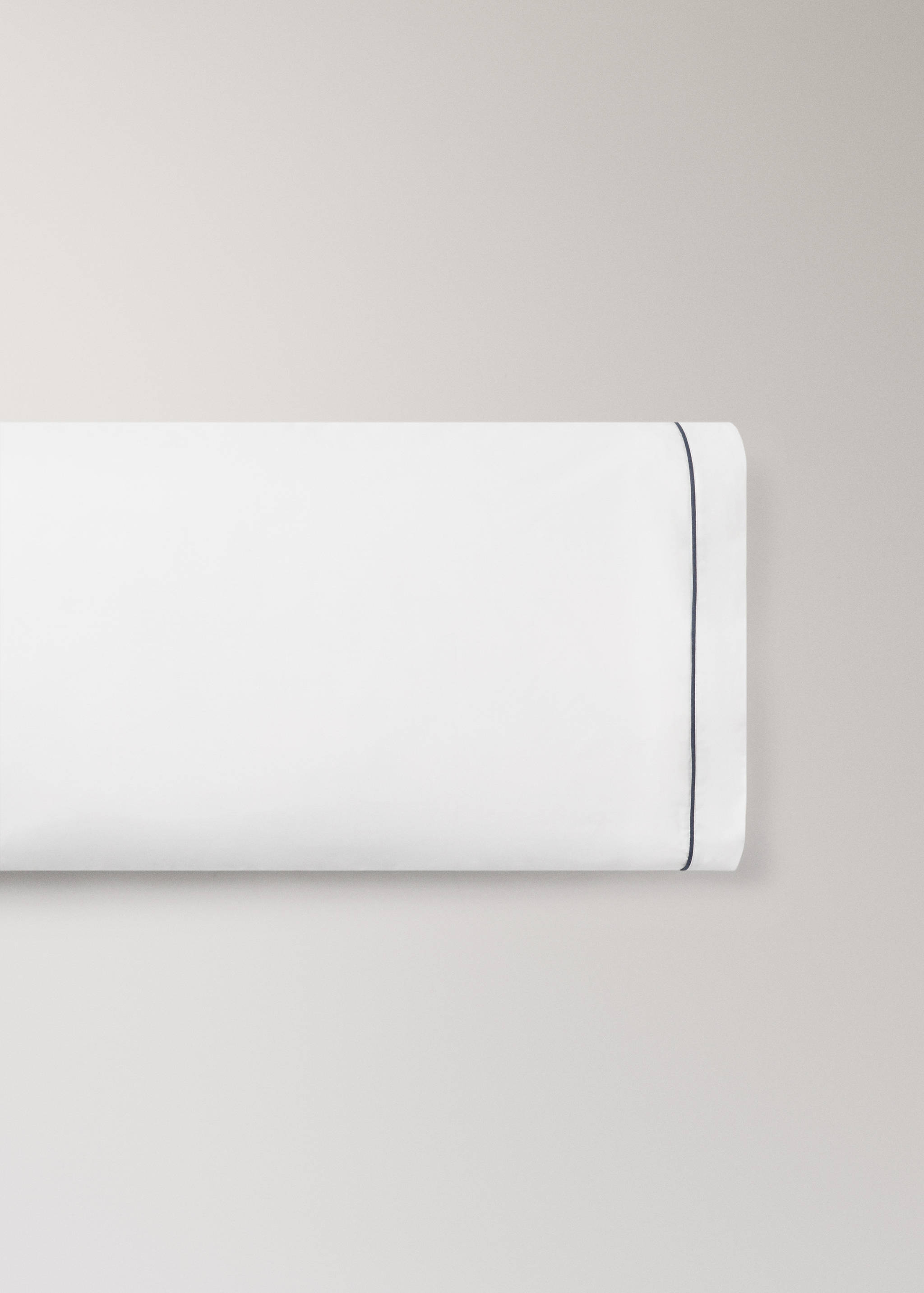 Reversible percale cotton children's pillowcase with contrast piping 45x110 cm - Article without model