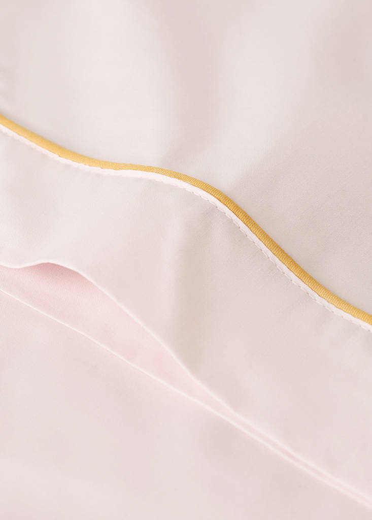 Reversible percale cotton children's pillowcase with contrast piping 45x110 cm — Light/Pastel Purple