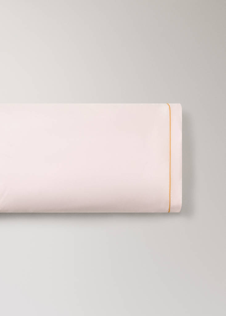 Reversible percale cotton children's pillowcase with contrast piping 45x110 cm — Light/Pastel Purple