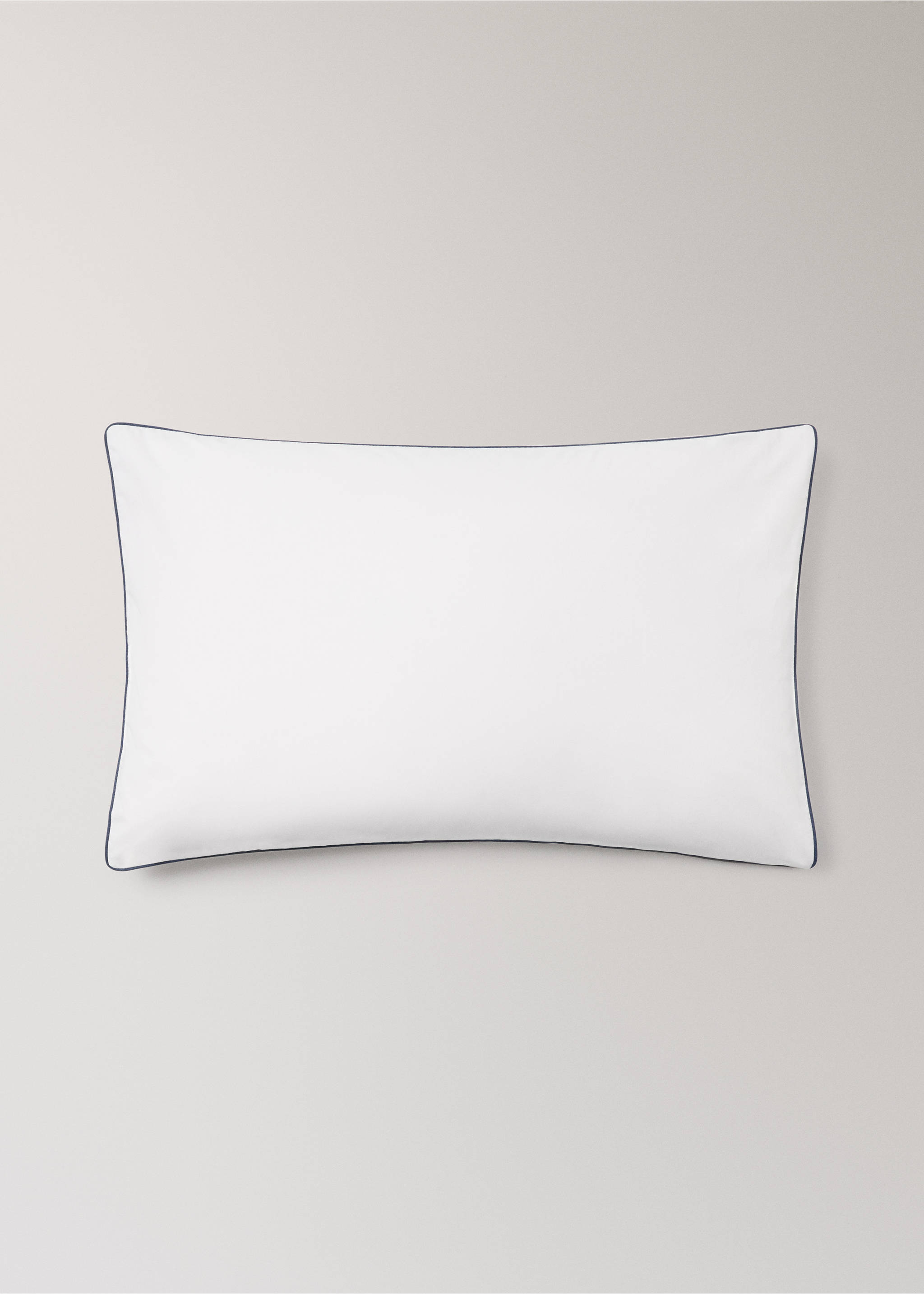 Reversible percale cotton pillowcase with contrasting piping 50x75 cm - Article without model, Sky Blue. Ref: 27004085-00.