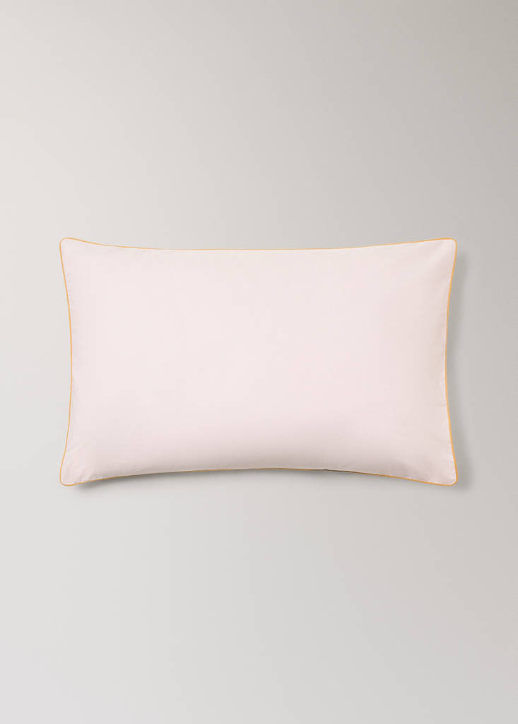 Reversible percale cotton pillowcase with contrasting piping 50x75 cm — Light/Pastel Purple