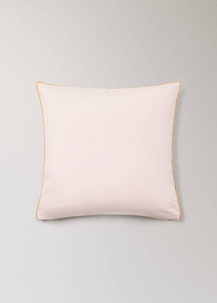Reversible percale cotton pillowcase with contrasting piping 60x60 cm — Light/Pastel Purple