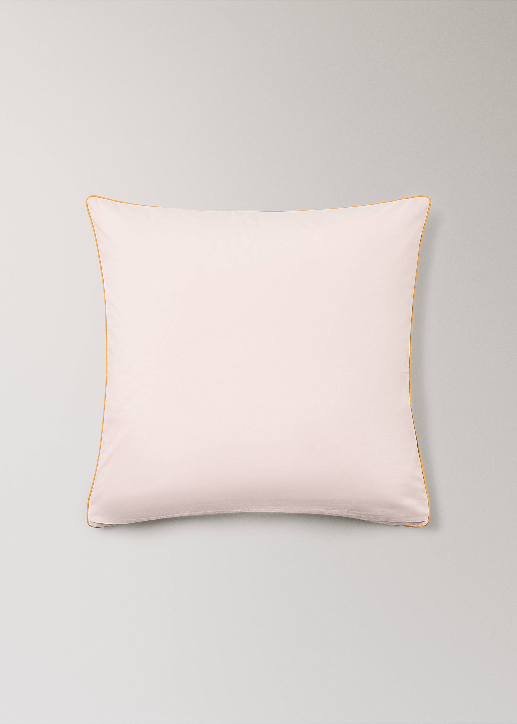 Taie d’oreiller percale de coton réversible liseré en contraste 60x60 cm - Détail de l'article 3, Violet clair/pastel. Ref: 27004086-00.