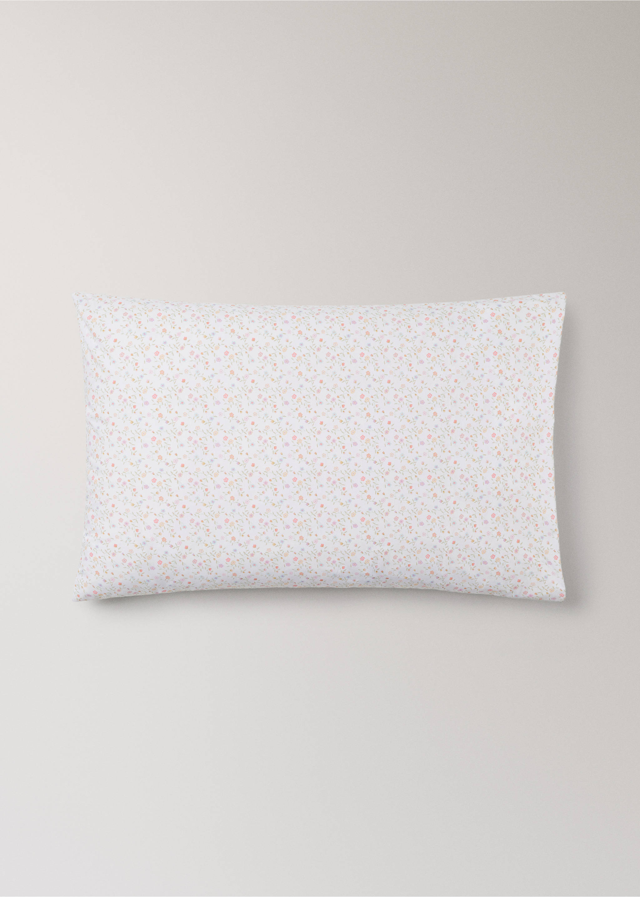 Children's cotton floral pillowcase 50x75 cm - Article without model, Pink. Ref: 27004091-00.