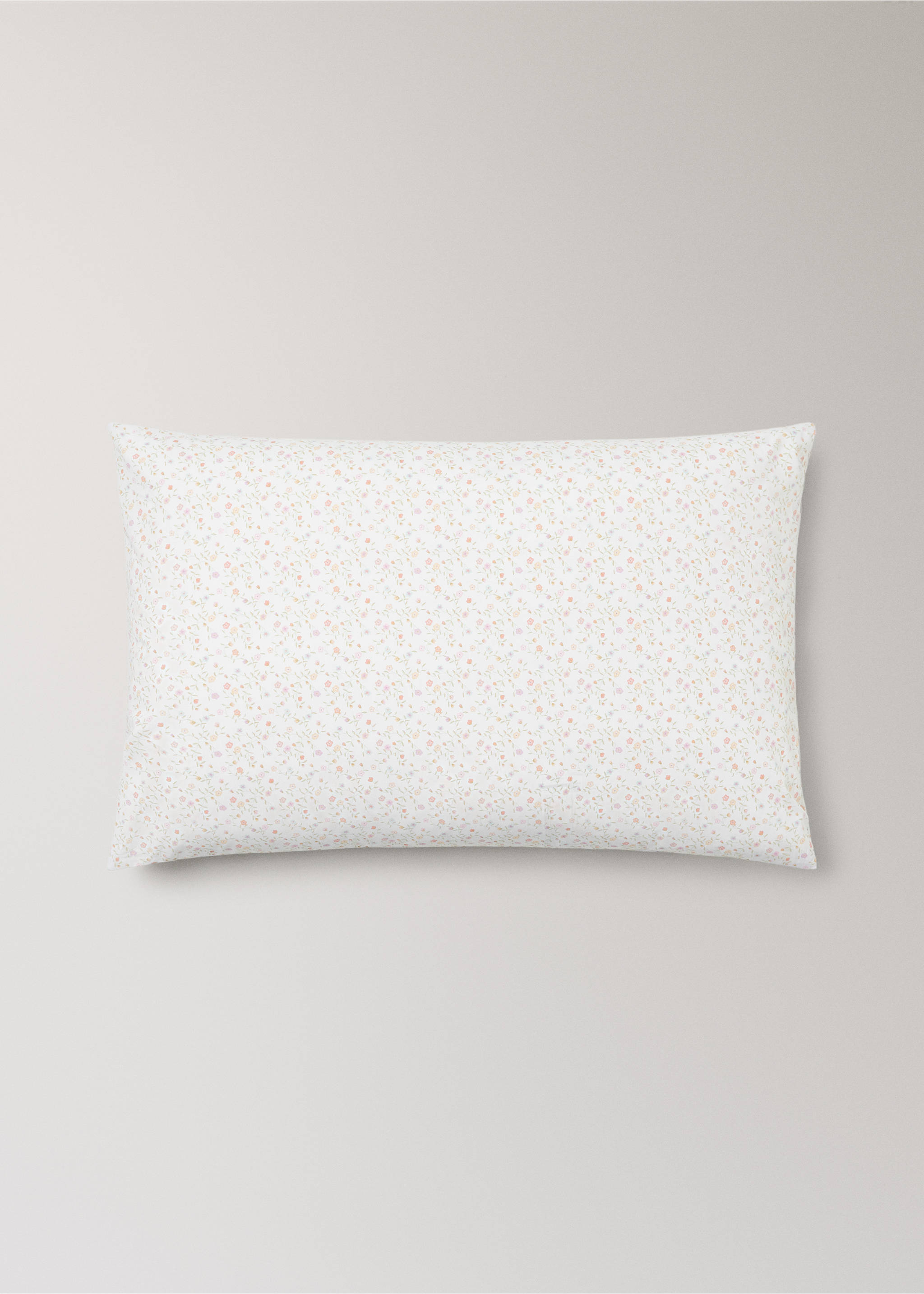 Children's cotton floral pillowcase 50x75 cm - Article without model, Pink. Ref: 27004091-00.